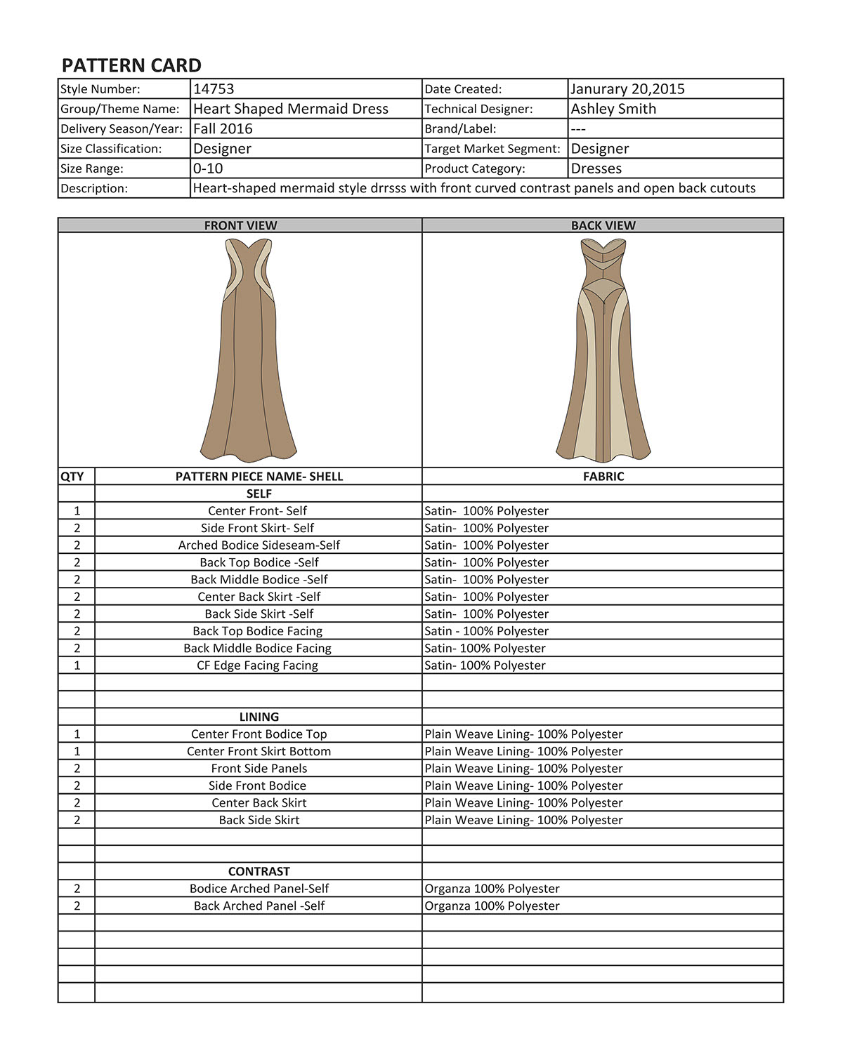 fashion design product development Technical Design Tech Pack FIDM draping sewing pattern making Drafting