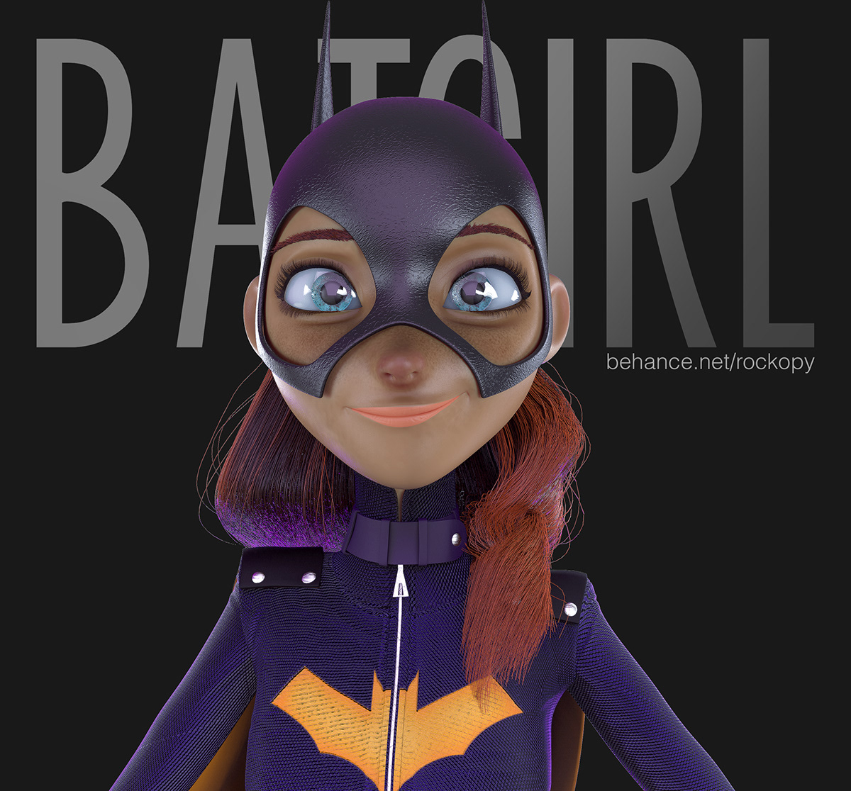 Batgirl Batichica batman 3D 3ds max Zbrush rockopy paraguay comic book