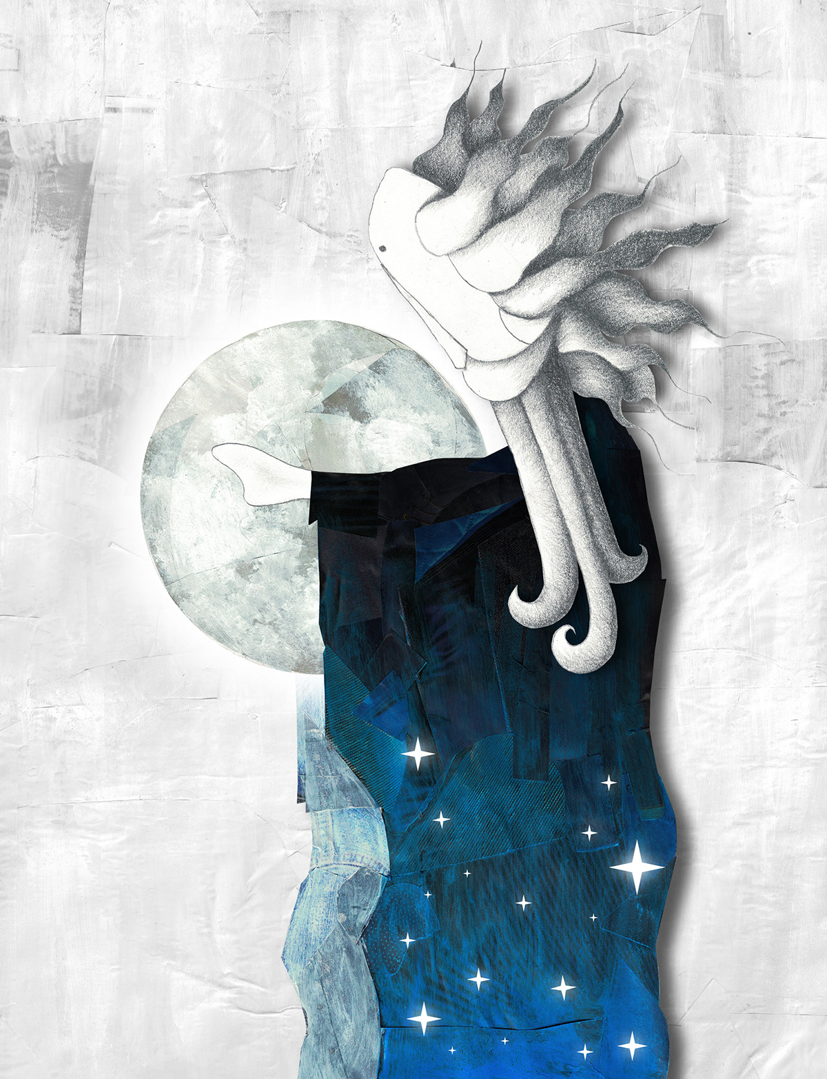 ILLUSTRATION  poem moon universe Magic   draw paint