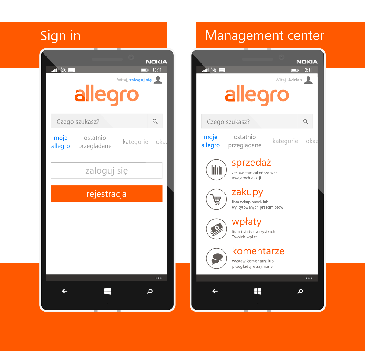 Allegro redesign Mobile app concept