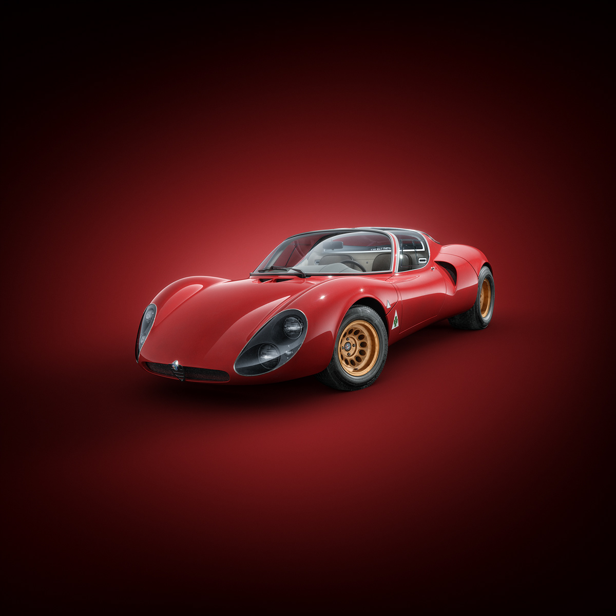 alfa alfaromeo CGI free model rendering Retro stradale studio supercar vintage