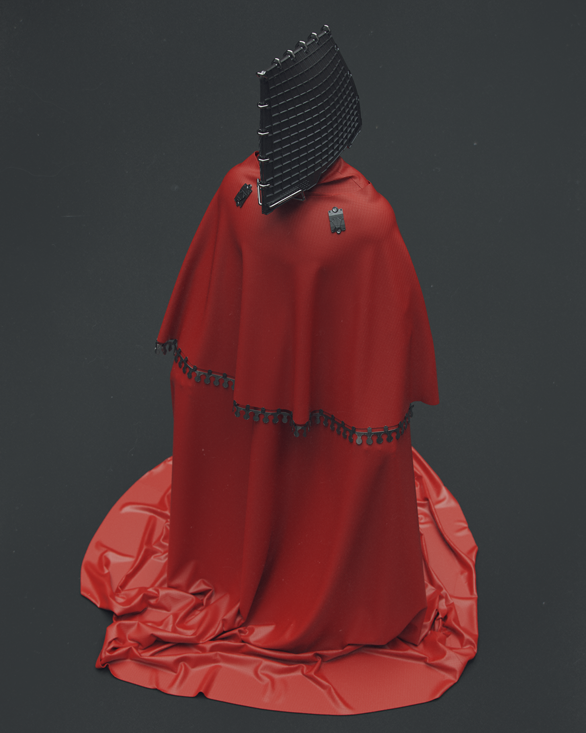 3D red cardinal black dark mood drapery folds modeling Character HardSurface organic