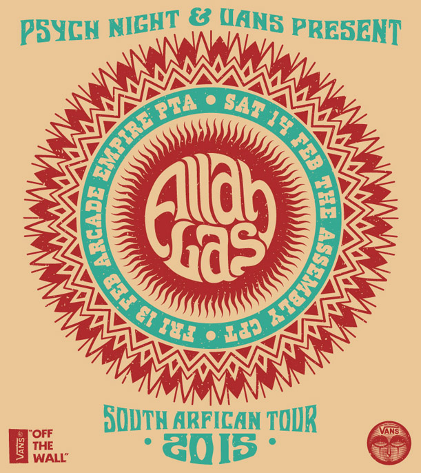 Allah Las Allah Las Poster psych night cape town ROck Poster Tour Poster Psychedelic Rock screen print silk screen Silk Screen Poster