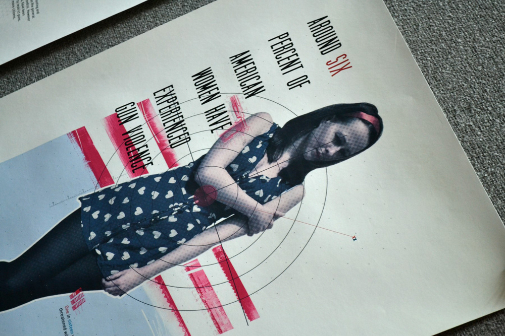 Gun gun violence target poster awareness social issue glasgow usa united states women america child children shooting shot