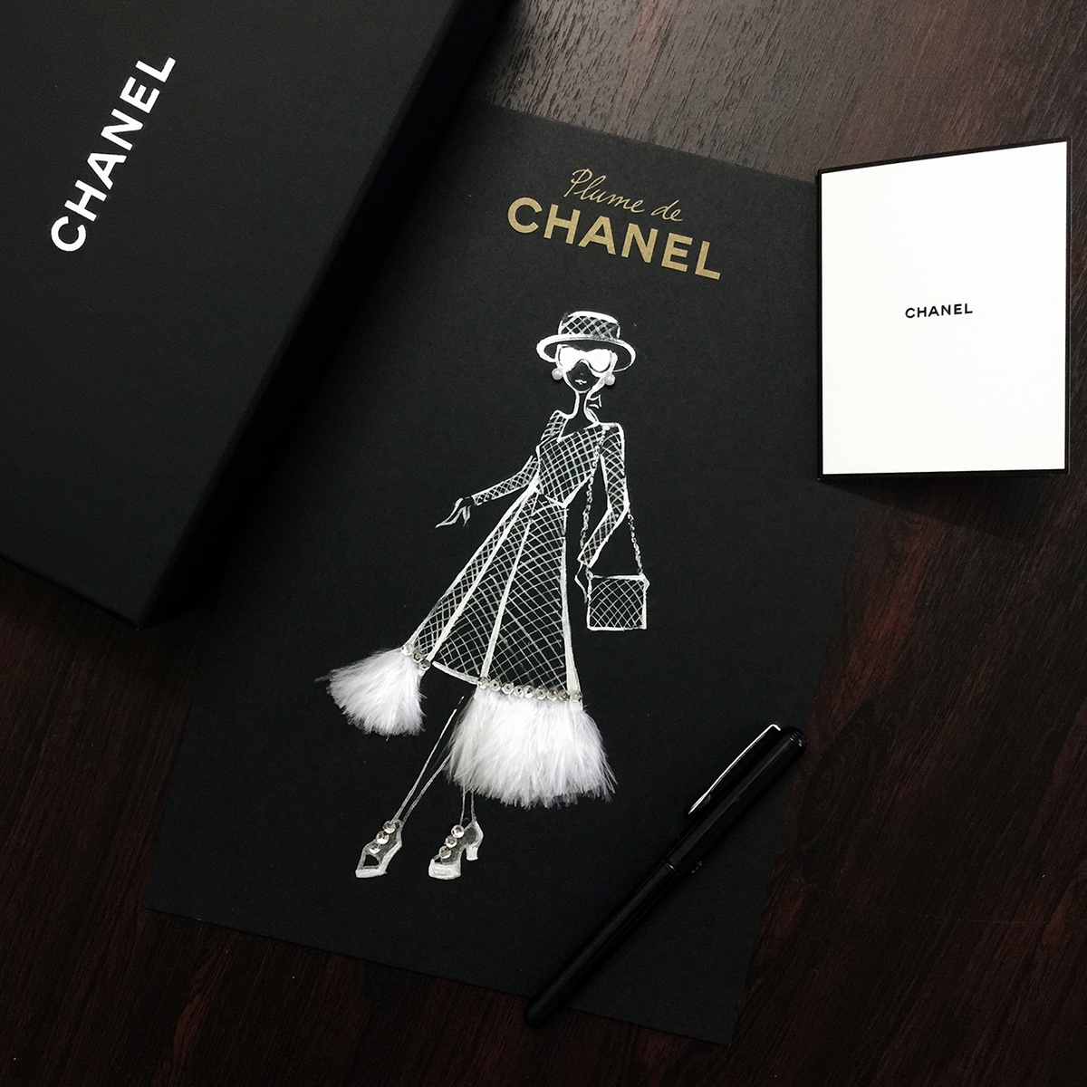 fashion illustration feathers feather feather illustration 3D illustration art & craft craft illustration contemporary illustration chanel Coco Chanel mademoiselle Feather Fashion Plume de CHANEL chanel CocoChanel