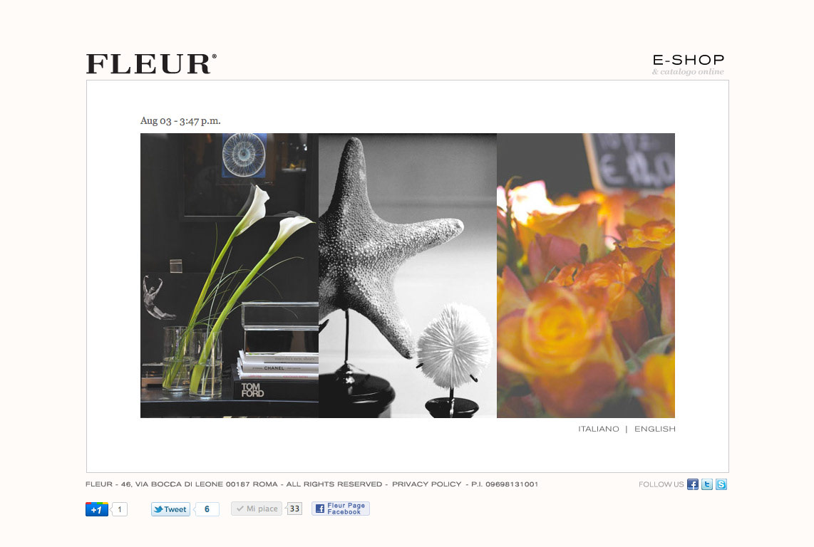 Fleur Roma Concept store luxury living HTML css jquery Flash
