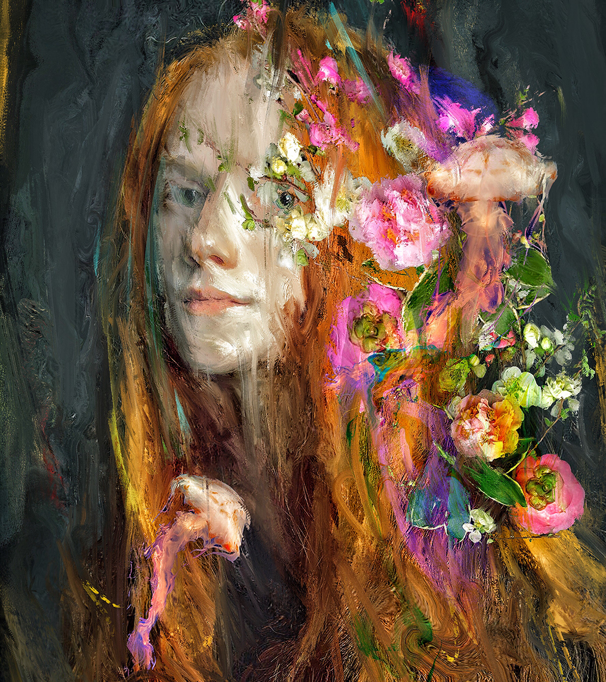 beauty colorful emotive feelings Love Nature painting   portrait vibrant