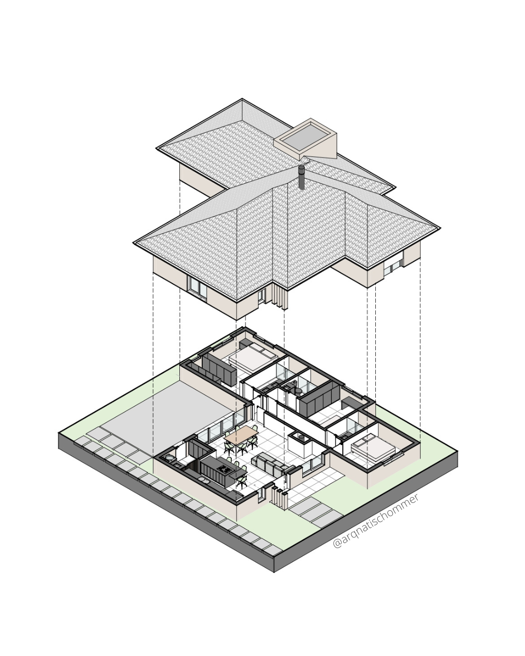 3D architecture BIM casa construção home OBRA projeto Residencial revit