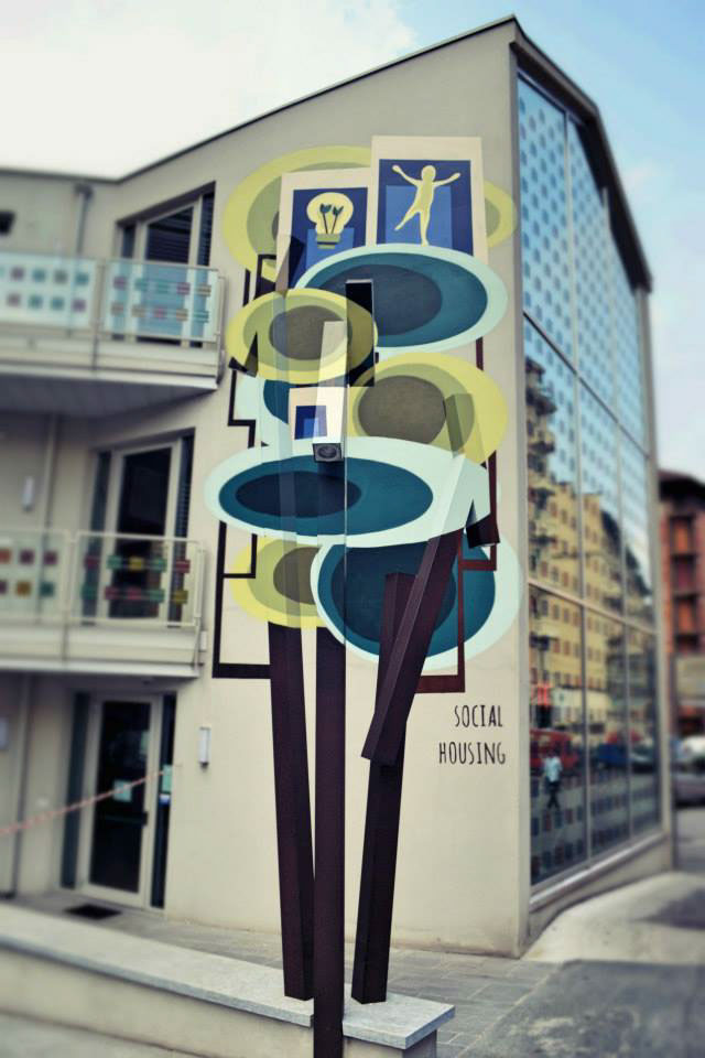 Chiara Morra murales anamorfismo anamorphic Murals Illustrator Tree  house social porta palazzo Turin truly design life