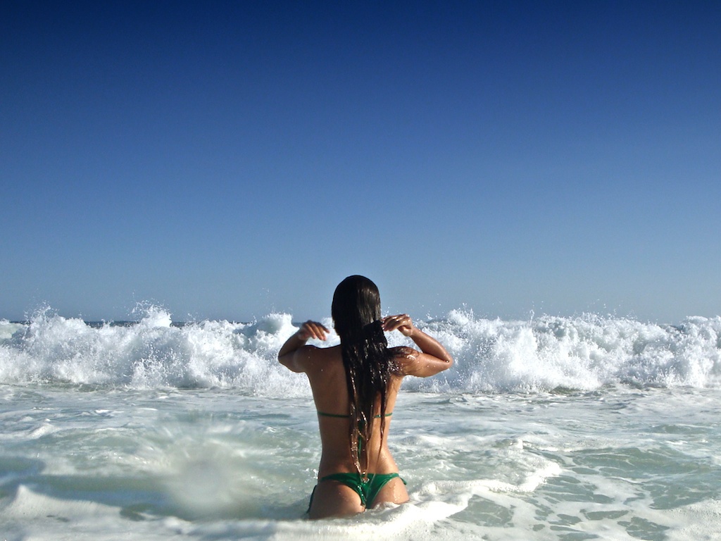water Fun people wave sea bikini sexy Salt beach underwater praia rio Rio de Janeiro Brazil Surf