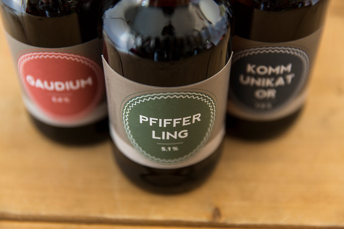 beer Bier brand etikett Label franconia Bavaria Gaudium kommunikator pfifferling bottle flasche