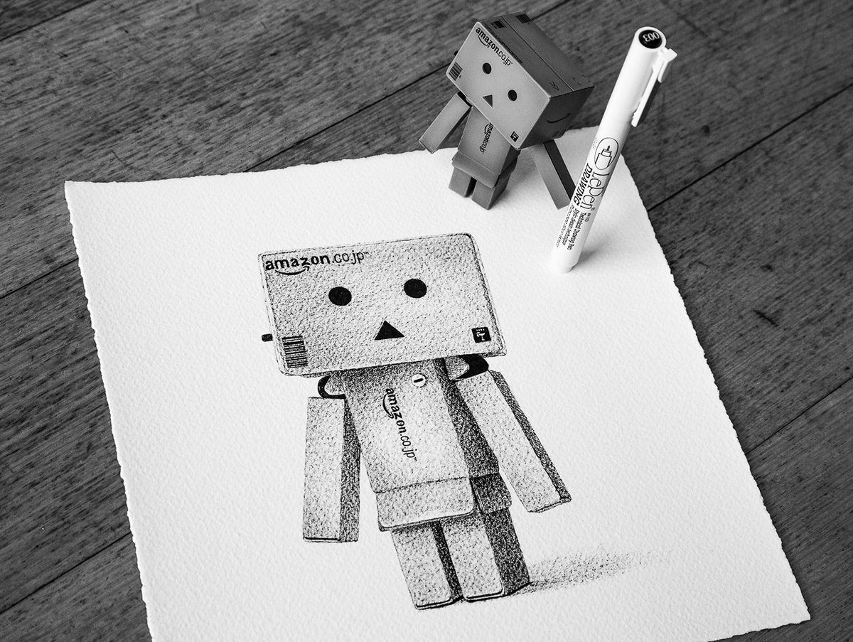 danbo Pen on Paper black and white toy