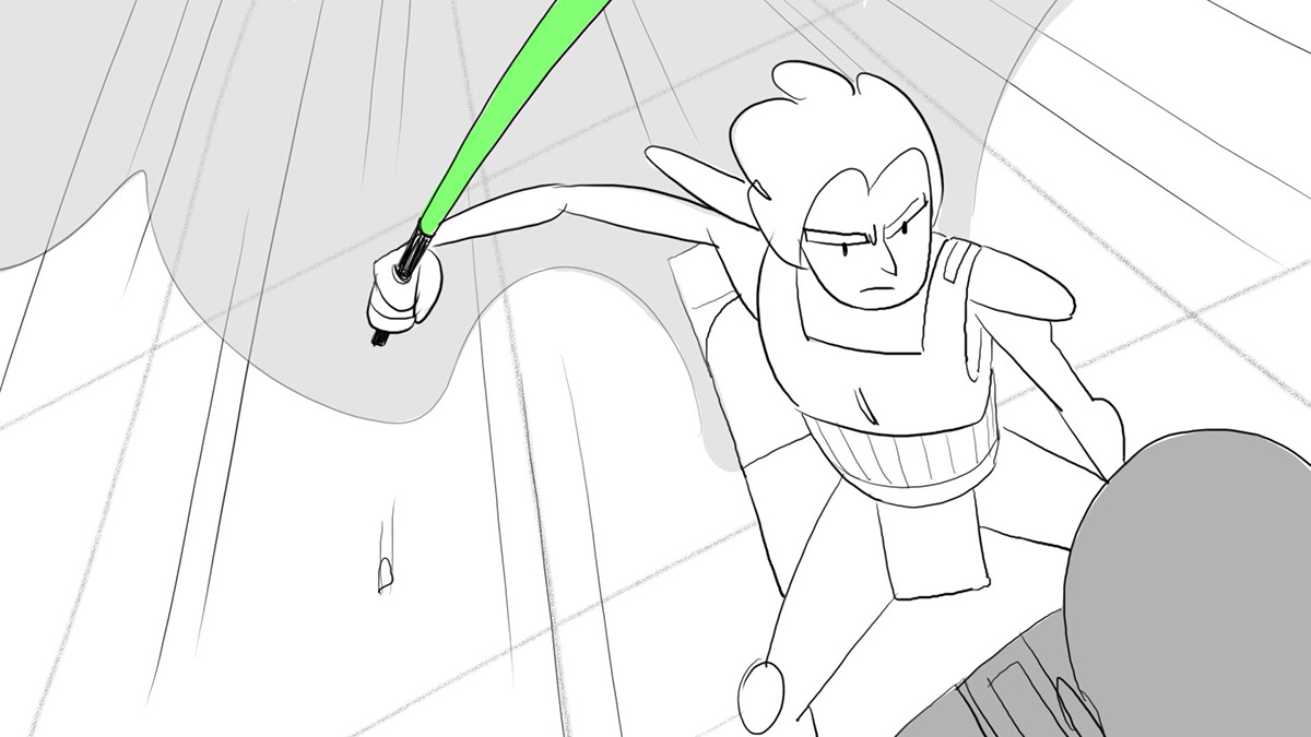 action action scene animatic Chase Scene Fight Scene laser sword Speeder star wars Star Wars Rebels storyboard pro
