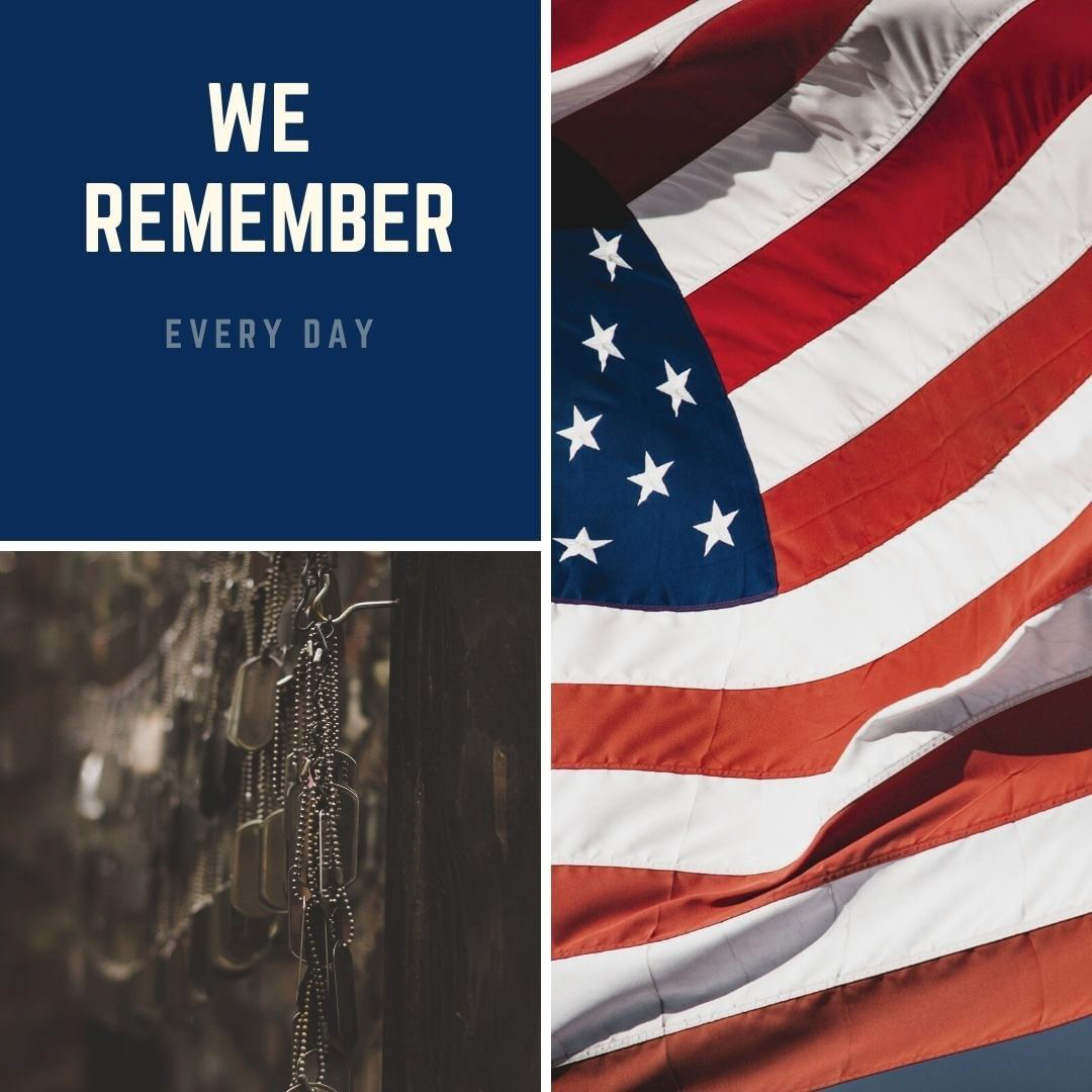 Mickey Markoff - Air  Sea Show Executive Producer- ‘we remember, every day’ text on photo of US flag
