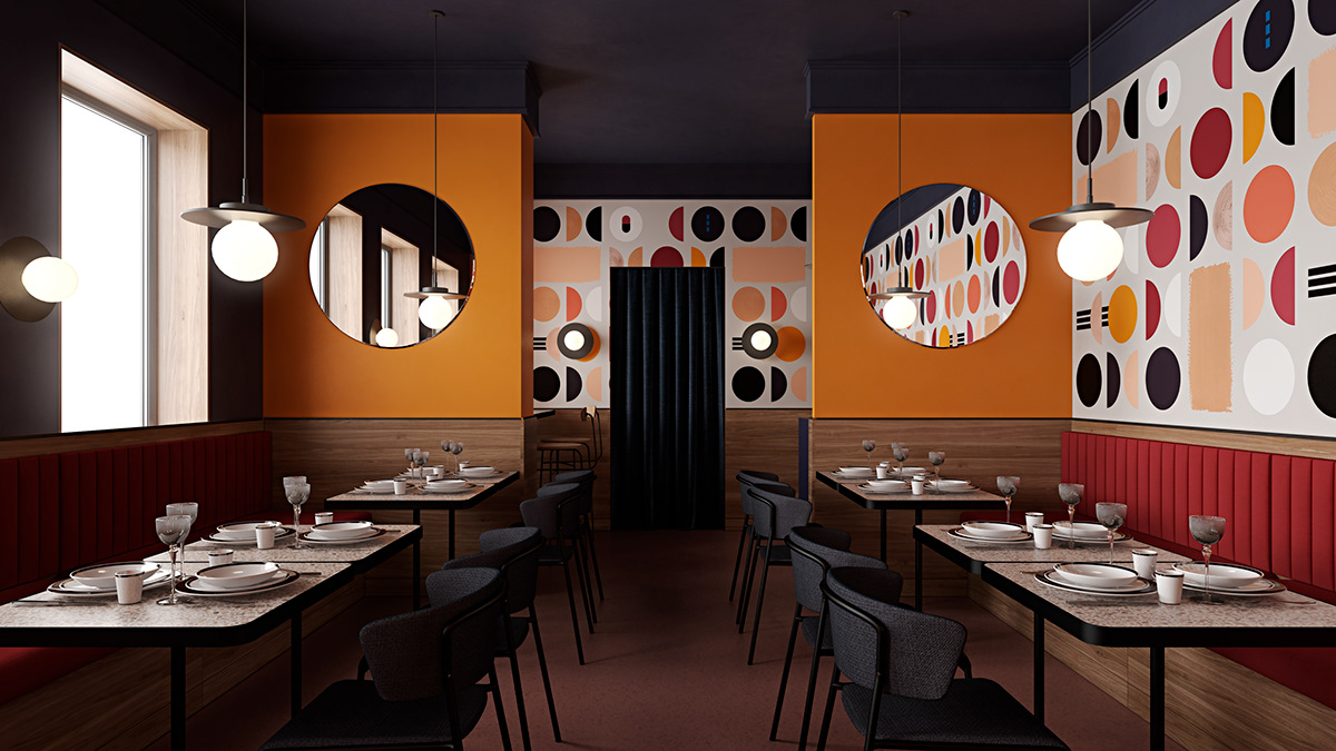 architecture design Interior interiordesign modern restaurant cafe Drawing  scheme revit