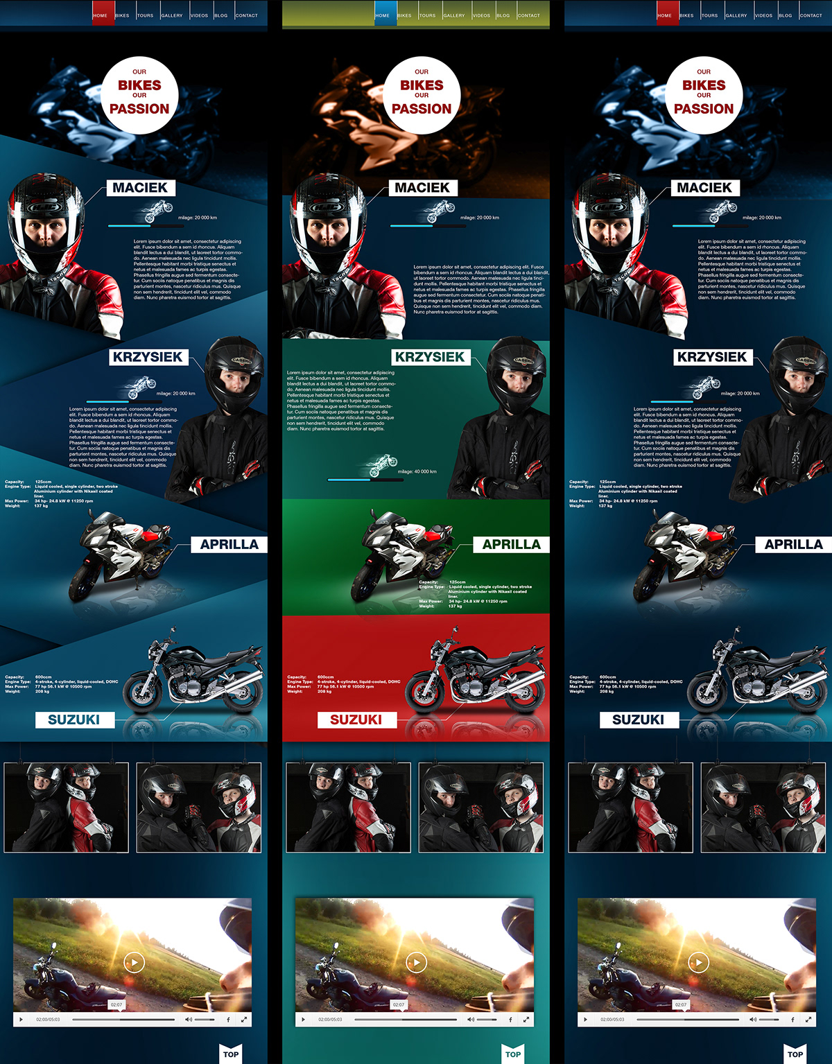 motocycle photoshop Web websiete Website Design design motorbike Suzuki man color Order