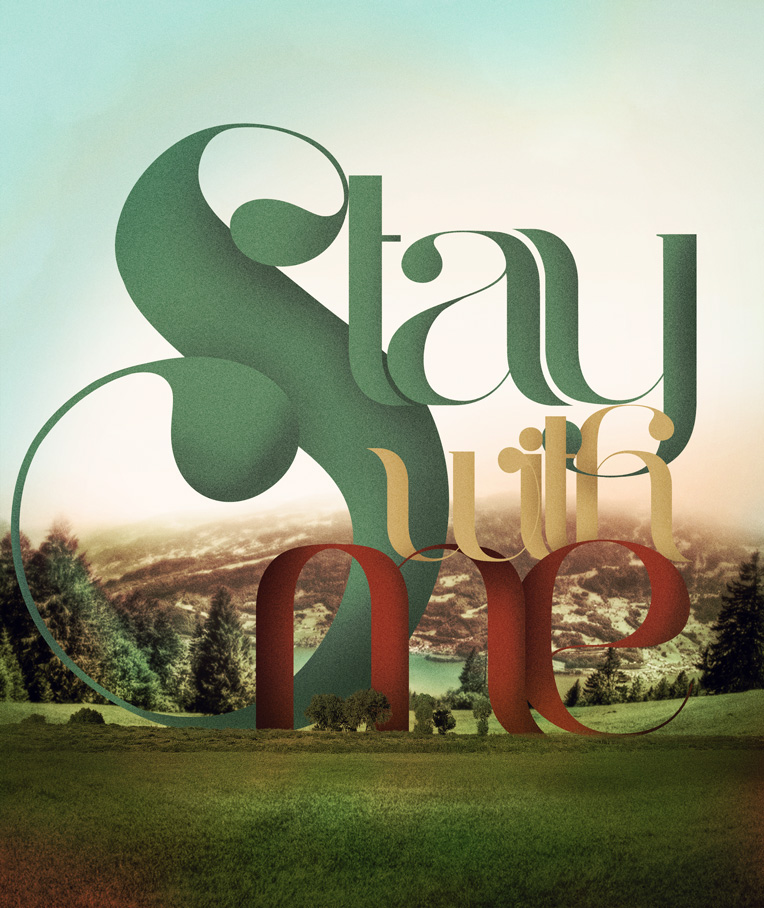 Love Stay card colour Landscape lettering Outdoor big blend