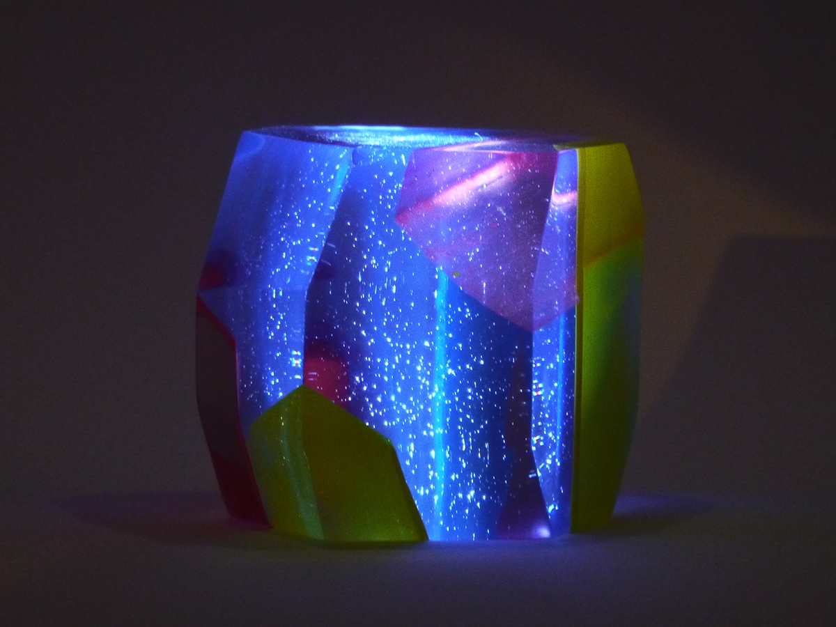 geometric resine 3D 3D painting chromatic sculpture transparent