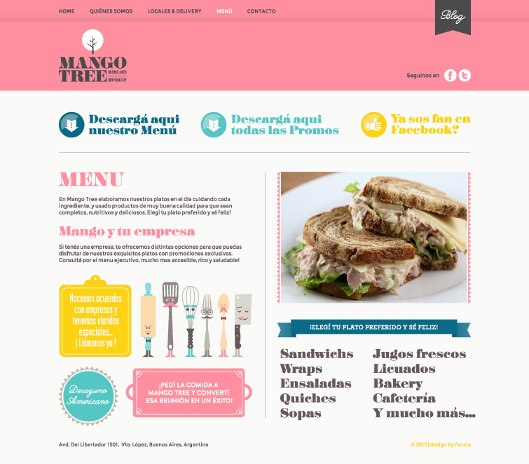 Web mango tree Food  bar restaurant buenos aires characters logo interactive