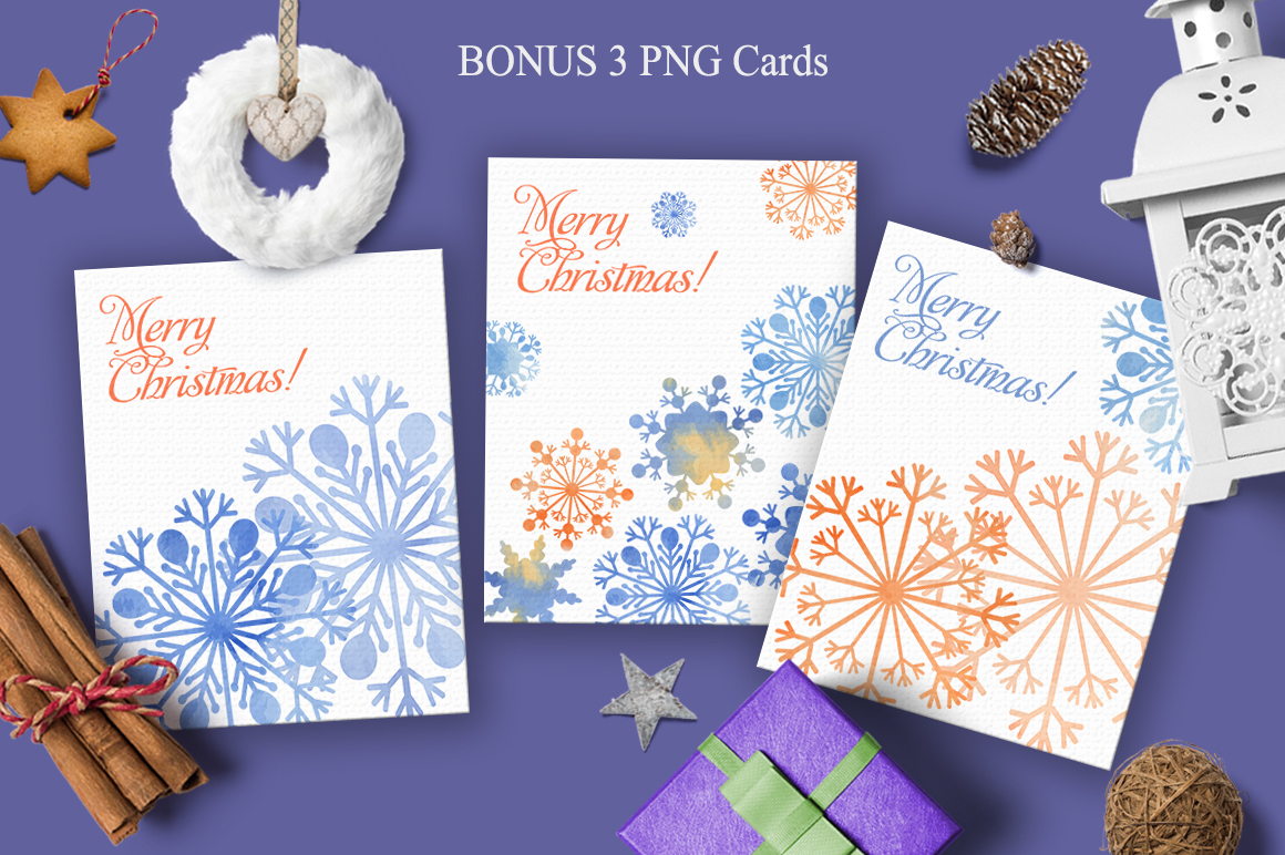 snowflakes watercolor winter holidays Christmas new year Merry Christmas snowflakes clipart floral elements winter snowflake icons