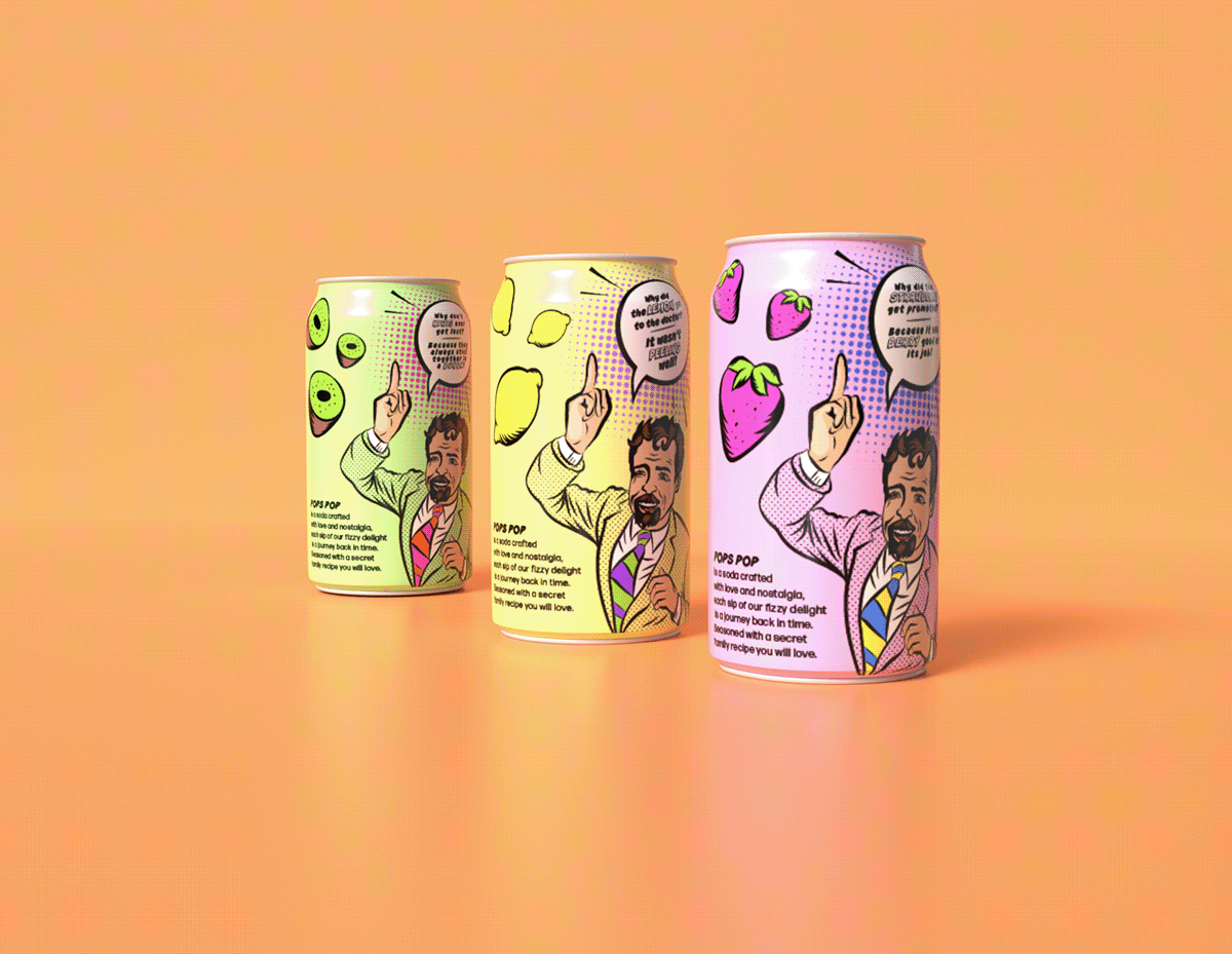 Fruit drink Packaging stager Render 3D logo Pop Art ILLUSTRATION  Digital Art 