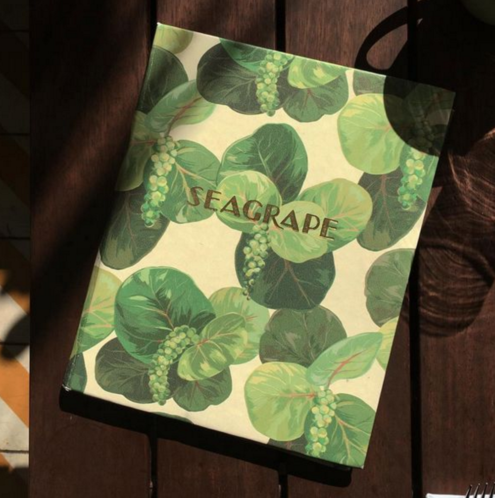 seagrape botanical pattern Plant leaf restaurant miami dining wallpaper Coasters cups menu menu design Website postcard