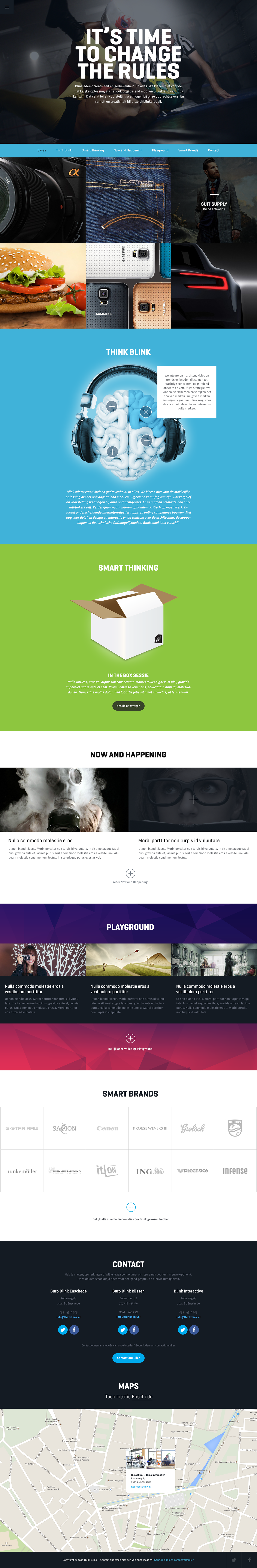 landing page creative blocks agency colorful
