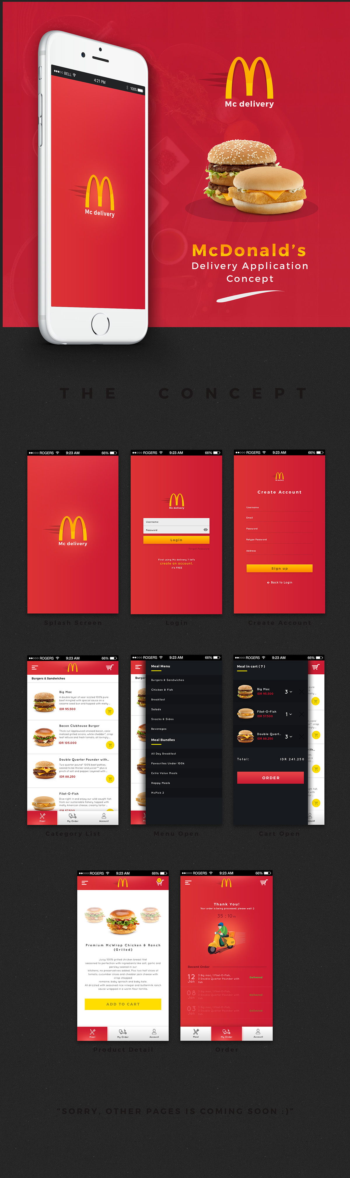 concept Delivery Apps Order Apps mcdonald's ios
