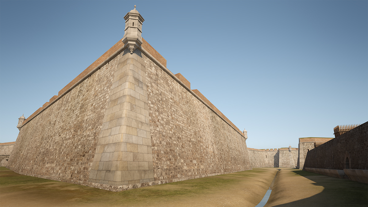 Spanish fortress figueres XVIII Citadel hisotry research CGI virtual reconstruction Castle Digital Art 