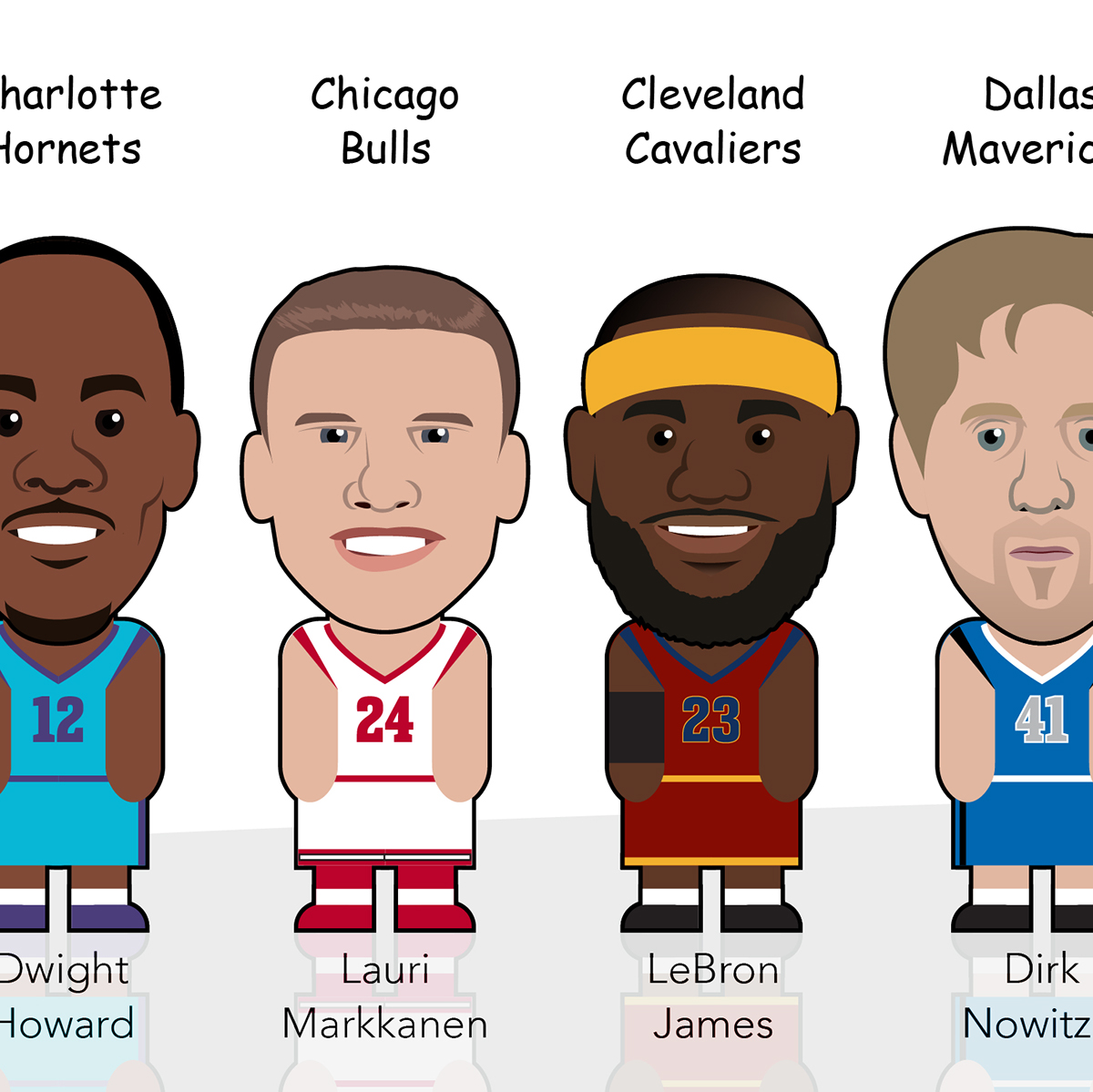 NBA basketball sports teams adobe Illustrator vectors Players