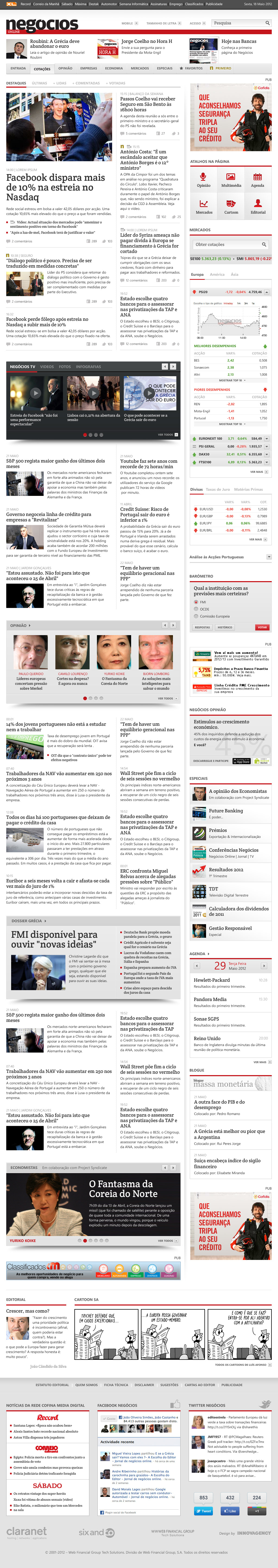 news business newspaper Website Portugal