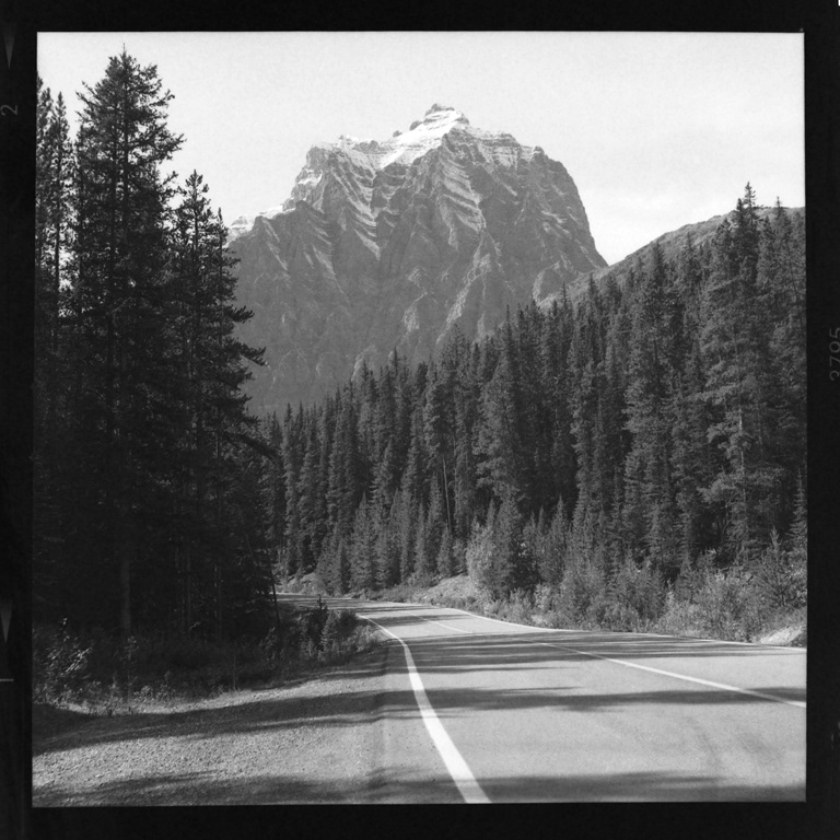 Travel north america usa Canada road trip cross process analog holga Hasselblad ont he road black & white
