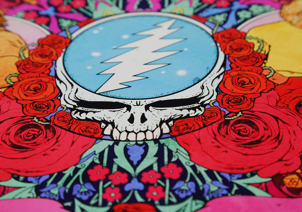 Grateful Dead deadheads band skull Roses poster