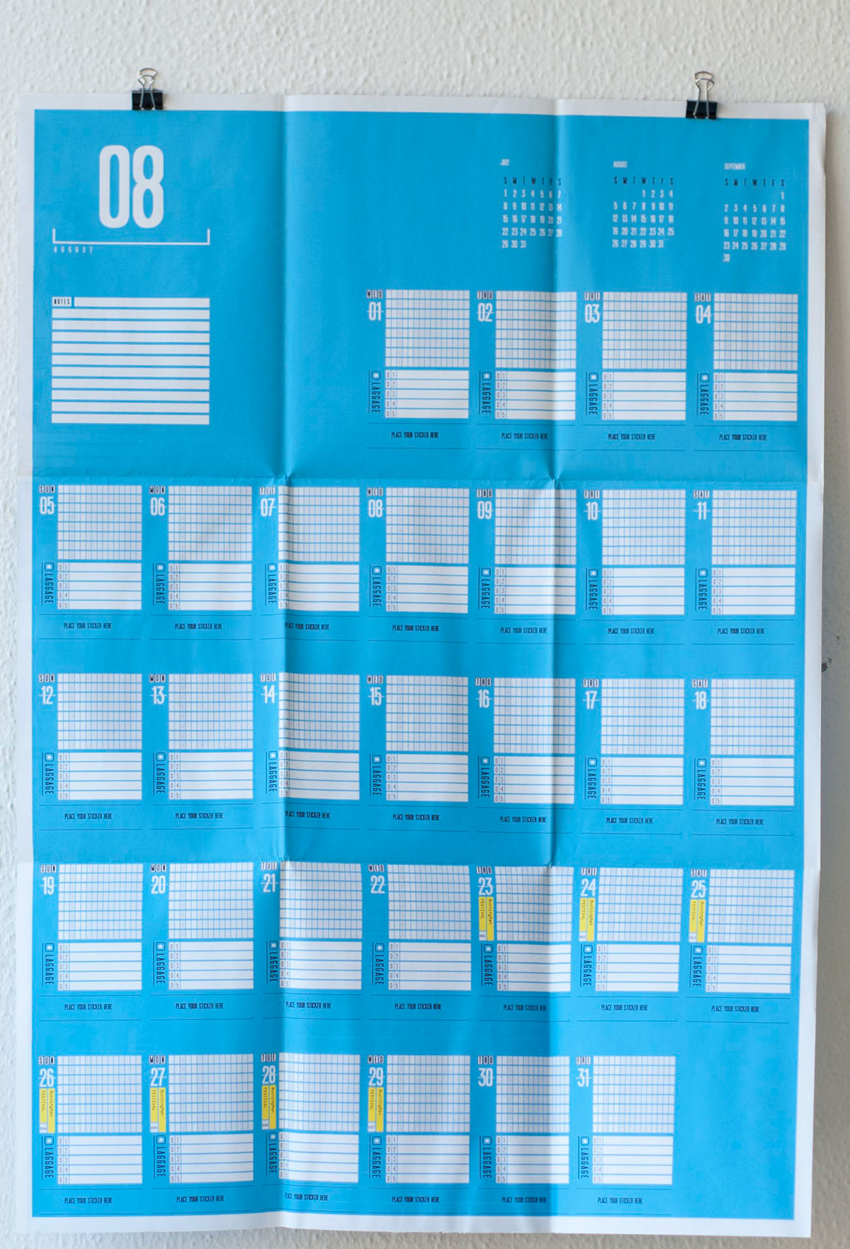 Adobe Portfolio calendar Flights festivals colors travelers airplain month 2k12 typographic Booklet year