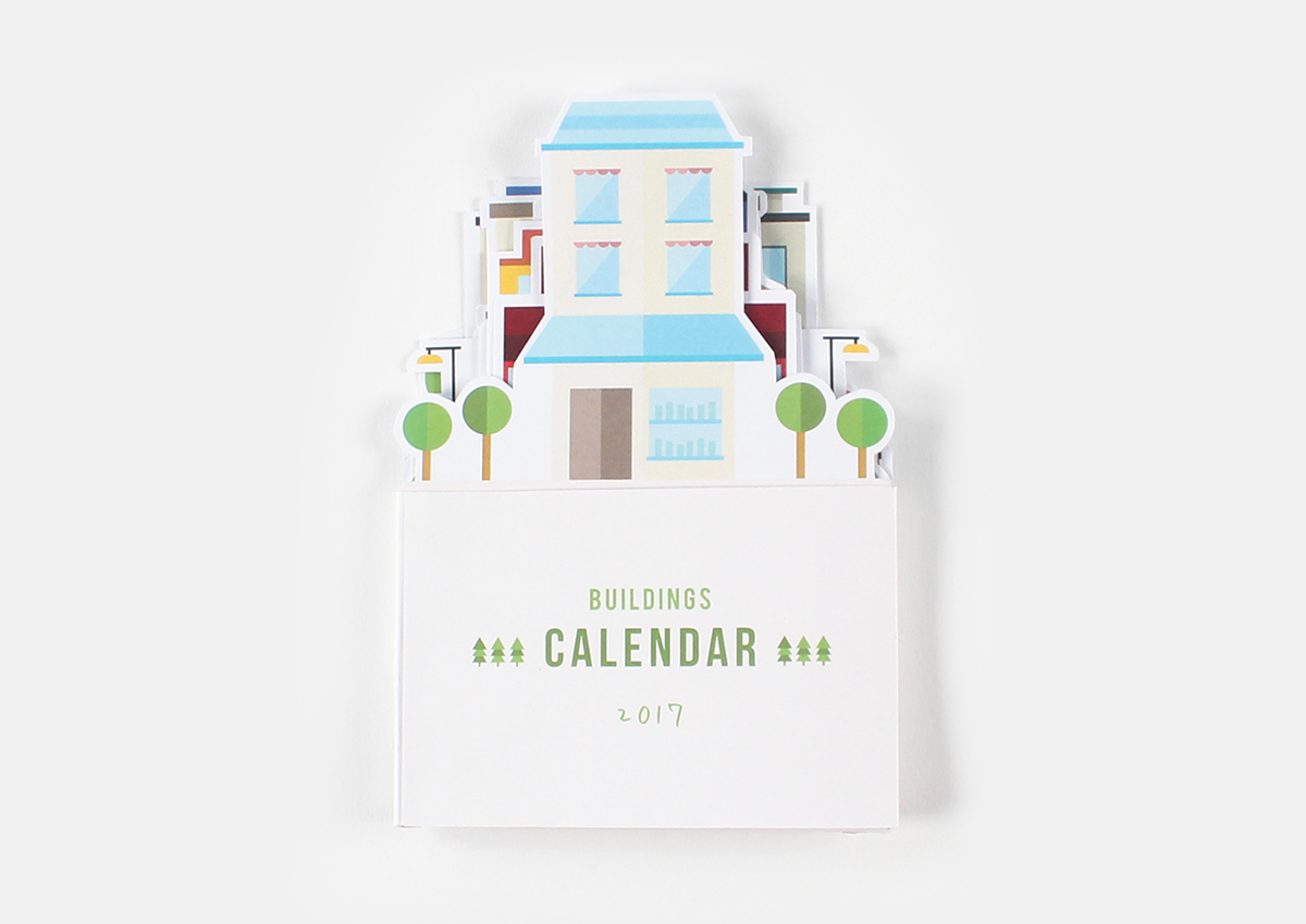 calendar ILLUSTRATION  vector building 2017 calendar deaktop calendar wall calendar