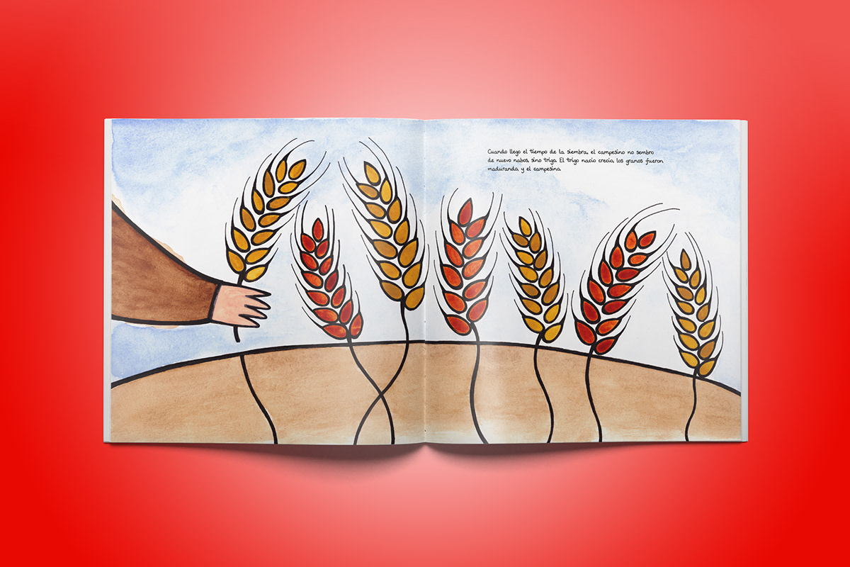 devil treasure  intelligent book draw red watercolor story tale story diablo rural vegetal
