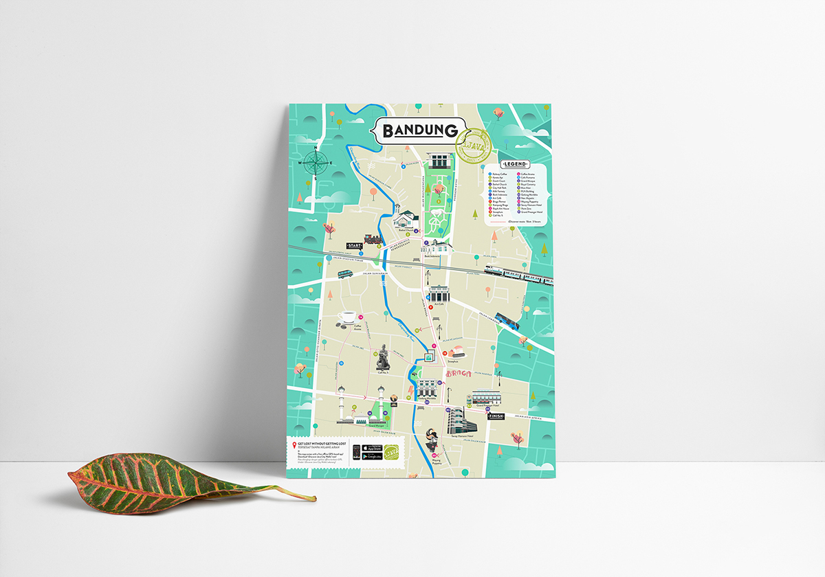 map bandung indonesia Travel journey Guide city heritage art deco