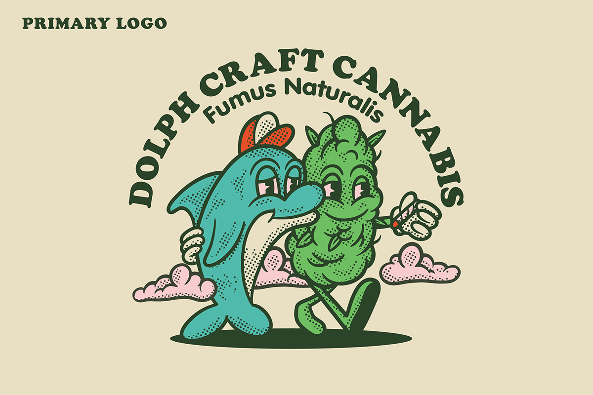 adobe illustrator Brand Design brand identity cannabis branding dolphin identity illustration design Logo Design logos vector