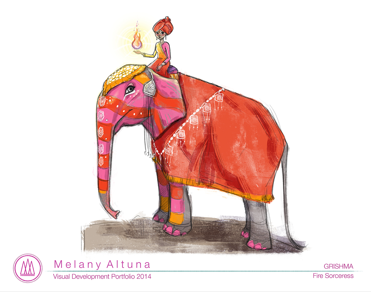 Melart visualdevelopment Character girls elephants Magic   powers