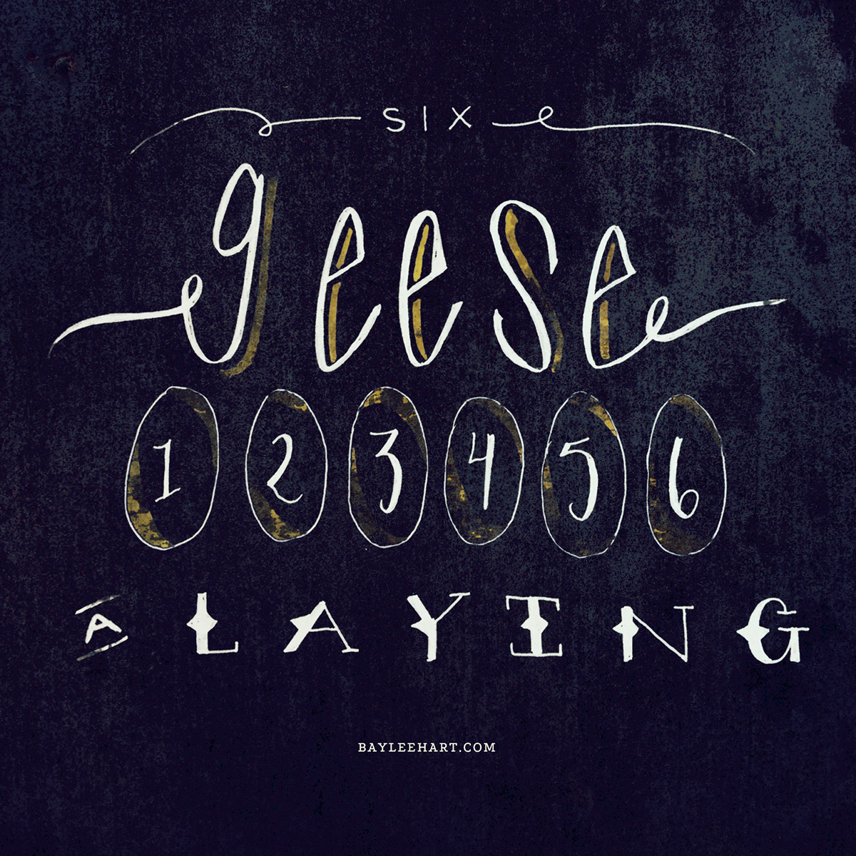lettering type faux calligraphy 12 days of Christmas Holiday personal project