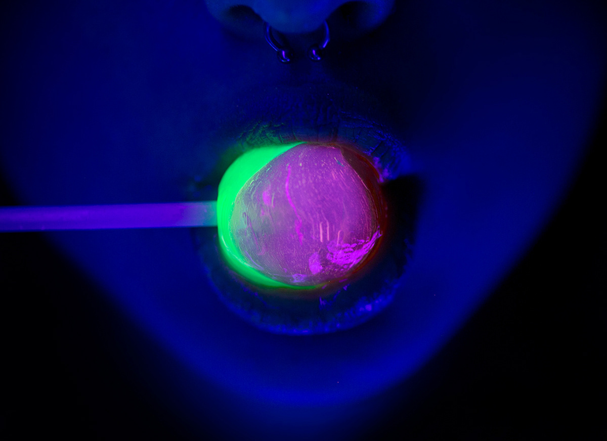 neon fluorescent acid Pasta girl wonderful Beautiful night dark supersaturation