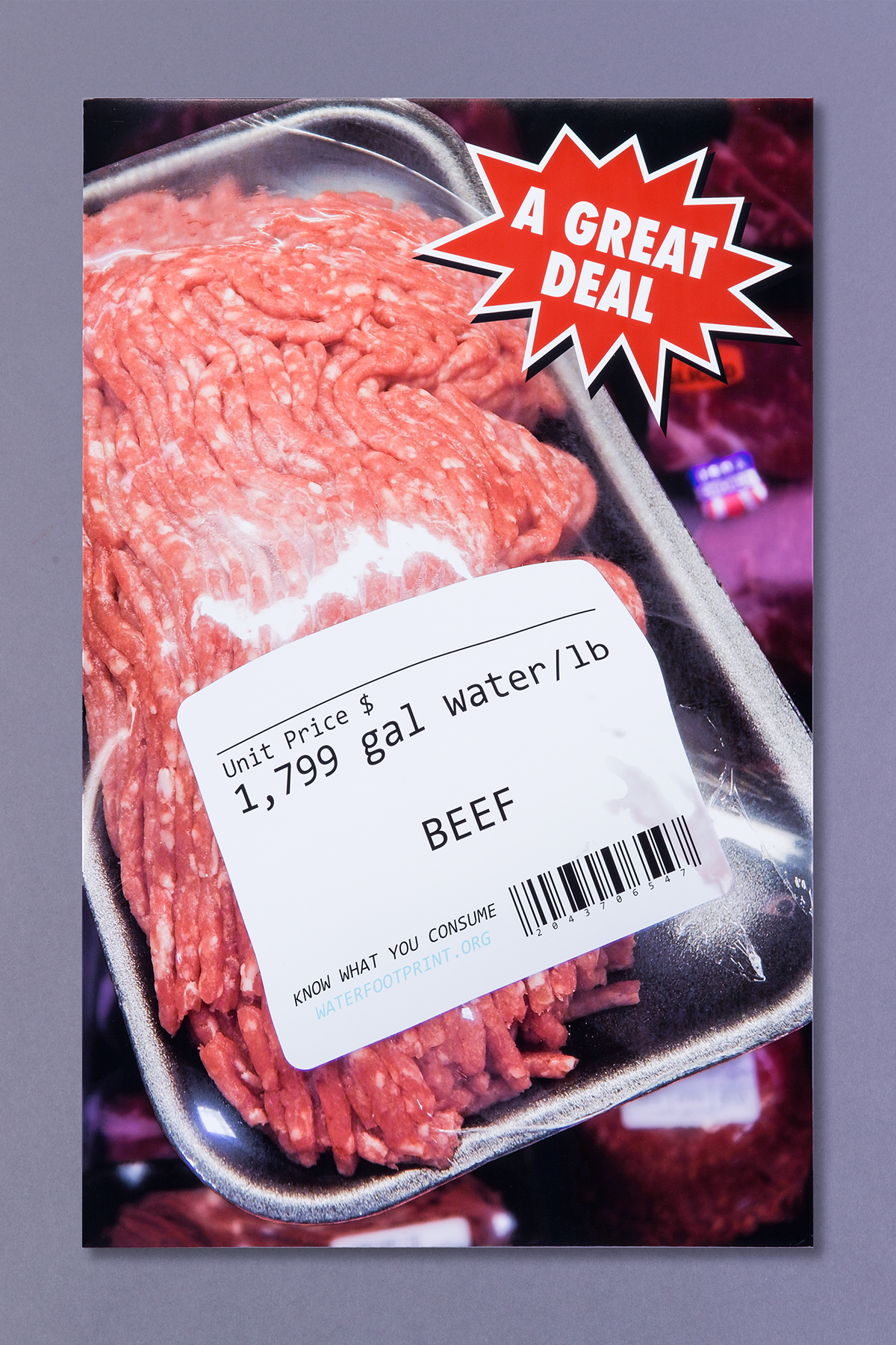 poster water beef Consumer footprint composition scale Photography 