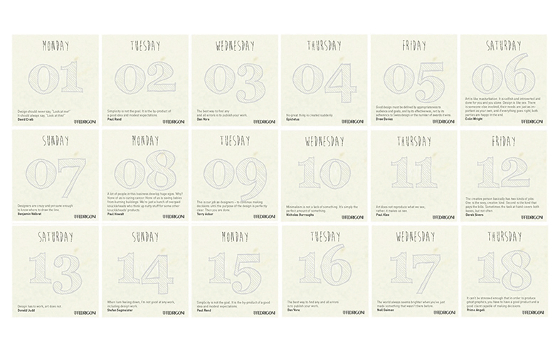 desktop calendar fedrigioni papers designers design quotes