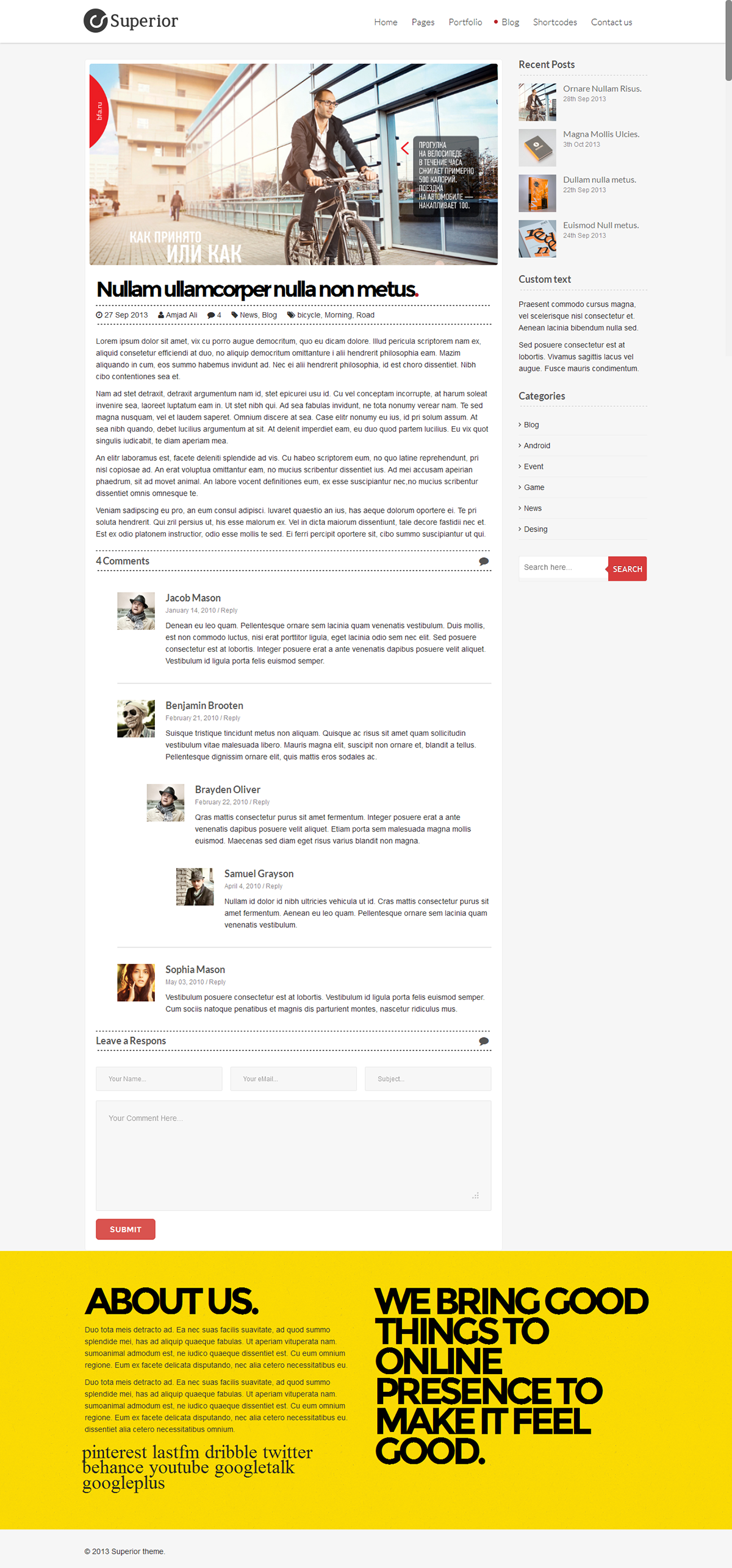 Blog clean flexible full-screen page templates portfolio Responsive html5 css3 slider web desing CLEAN DESING
