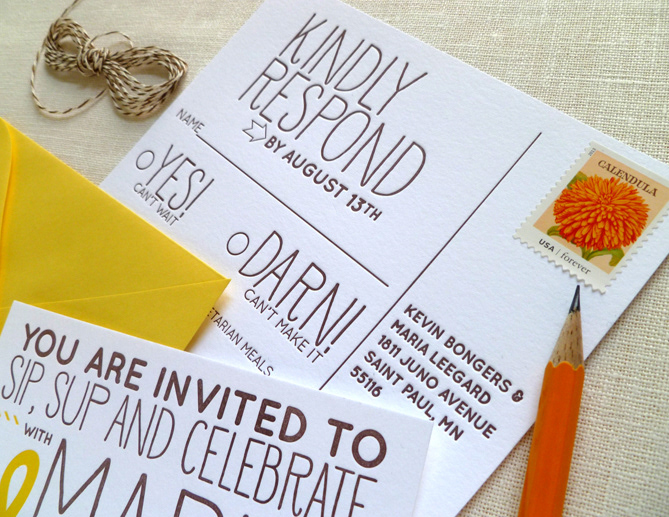 letterpress wedding invitation Stationery