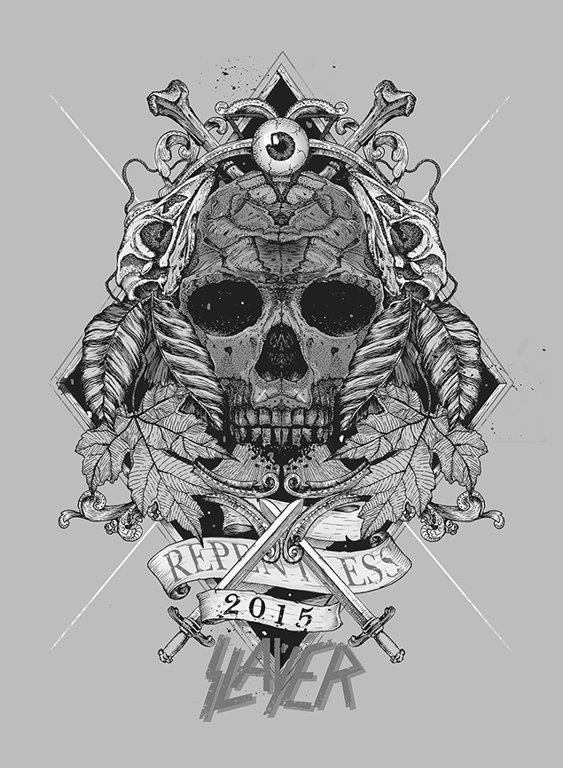 slayer Fan Art skull leafs trash metal andonasty poster