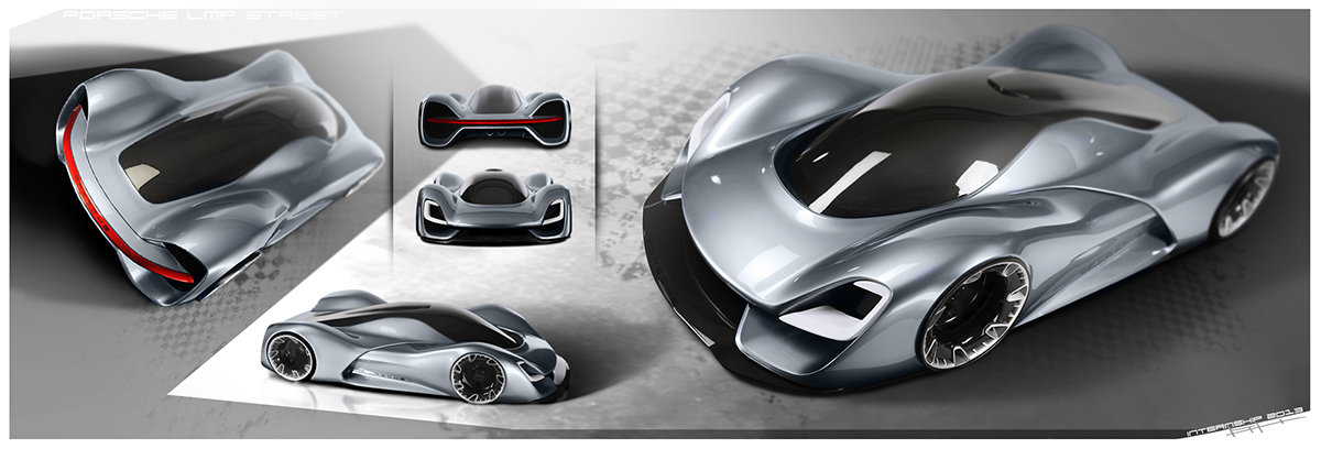 Porsche lmp le mans le mans prototype car design sketch car racecar design Claymodel Protoype student Pforzheim