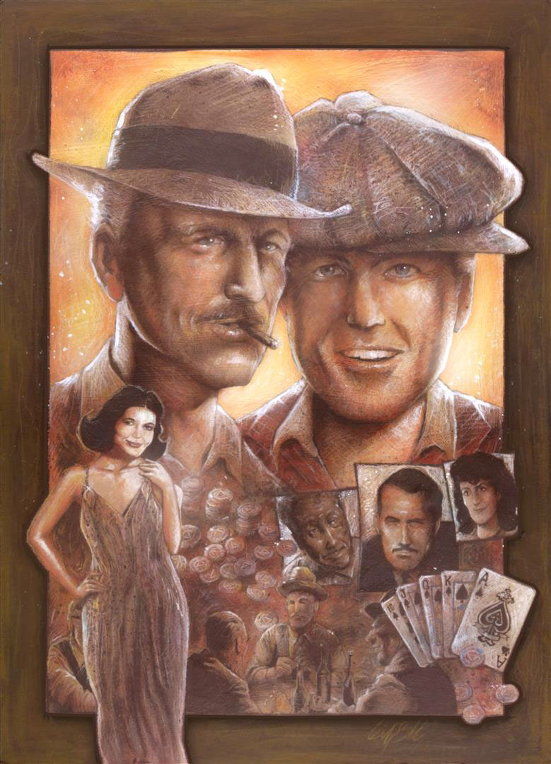fine art The Sting poster movie poster art acrylics colored pencil Paul Newman robert redford movie advertising