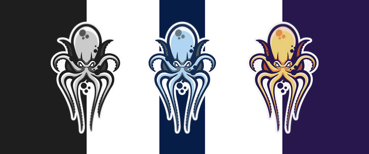Mascot esports logo inked octopus Gaming