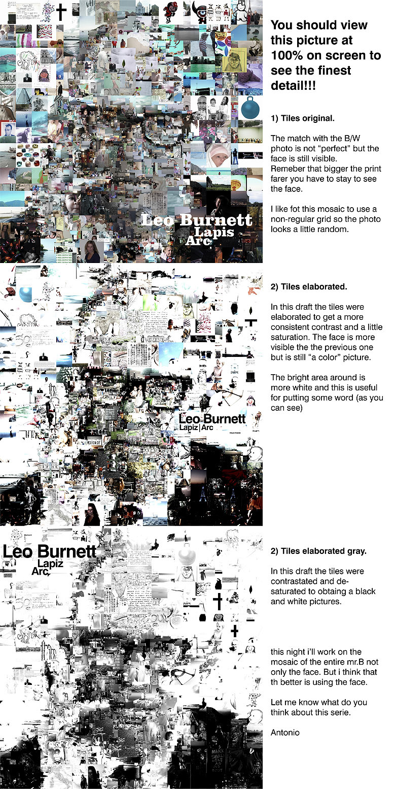 mosaic photomosaic portrait Leo Burnett chicaco
